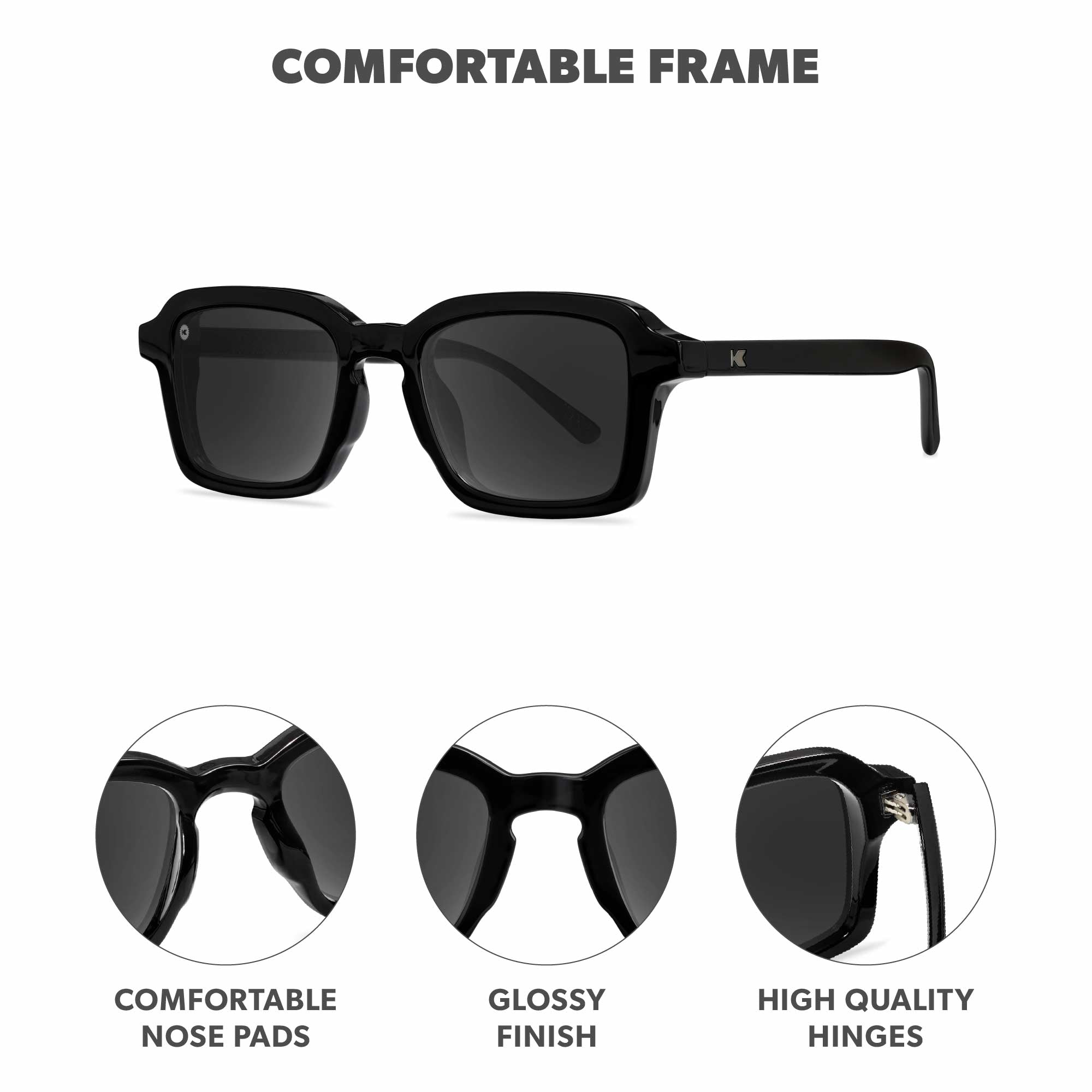 Piano Black Panoramas Sunglasses, Frame Features