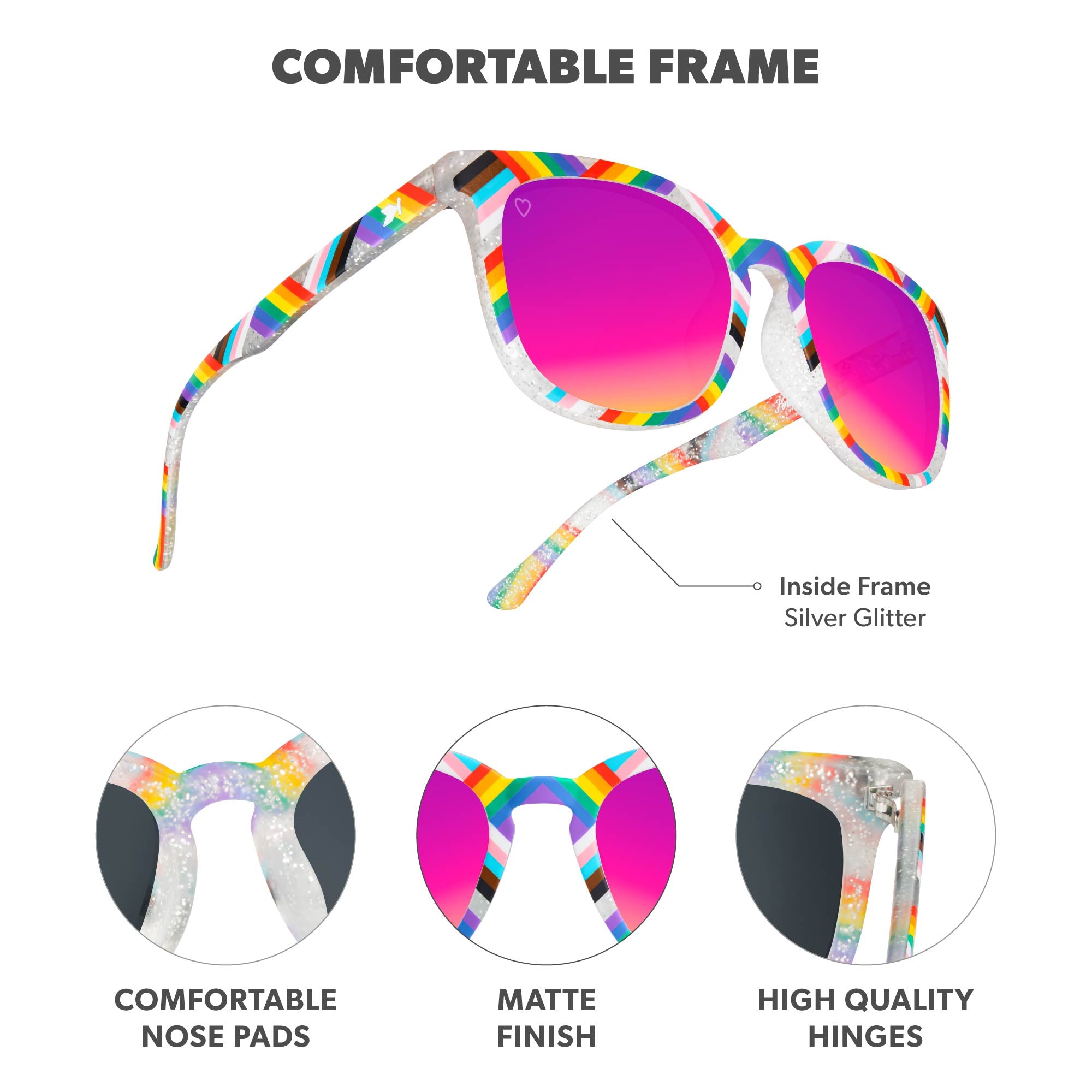 Love Out Loud Paso Robles Sunglasses, Frame Features