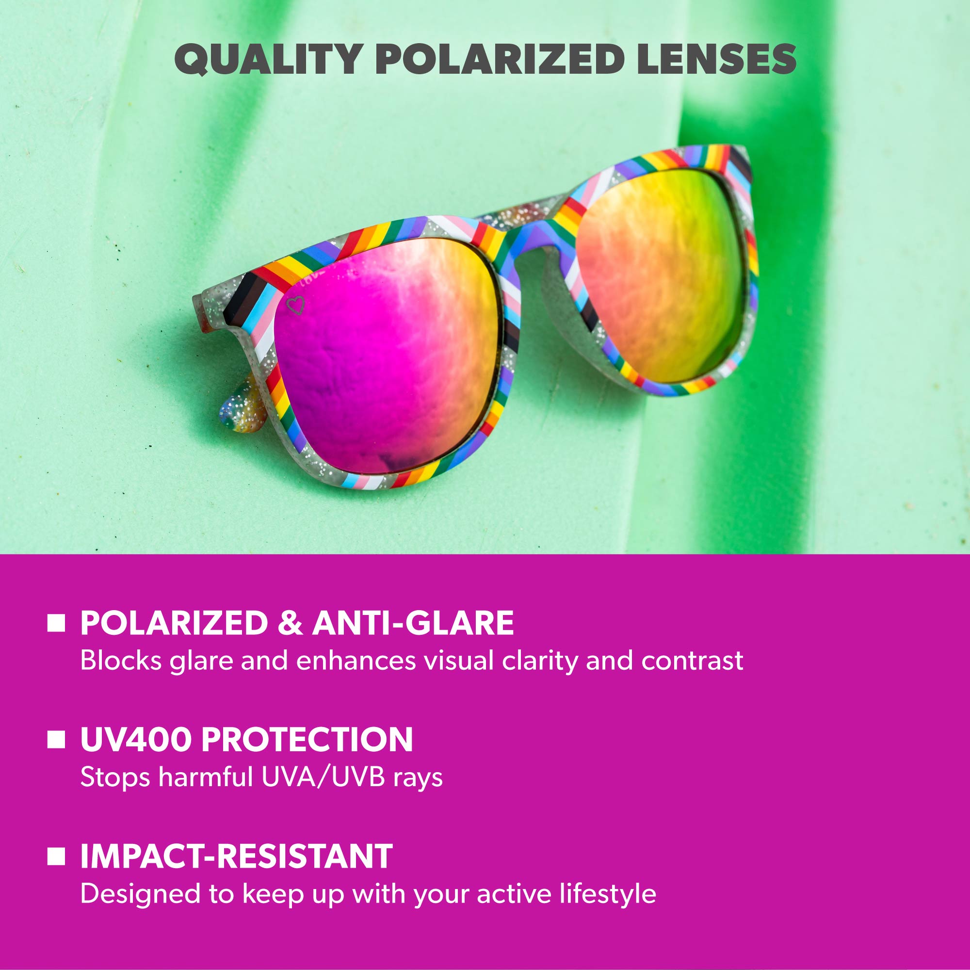 Love Out Loud Paso Robles Sunglasses,  Lens Features