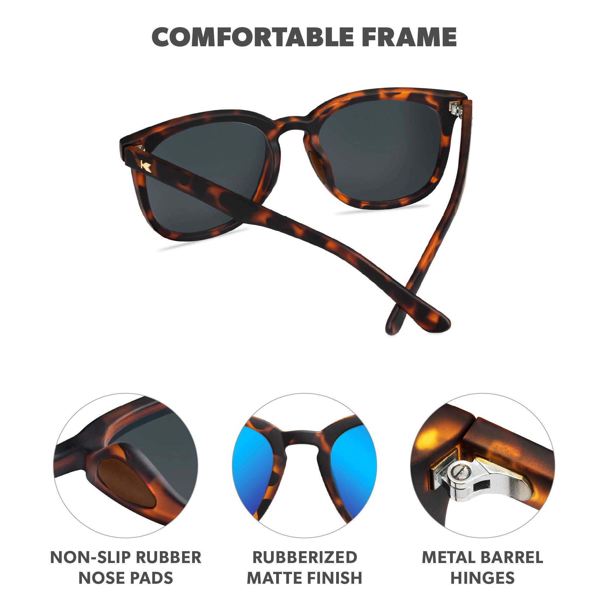 Rubberized First Light Paso Robles Sport Sunglasses, Frame Features