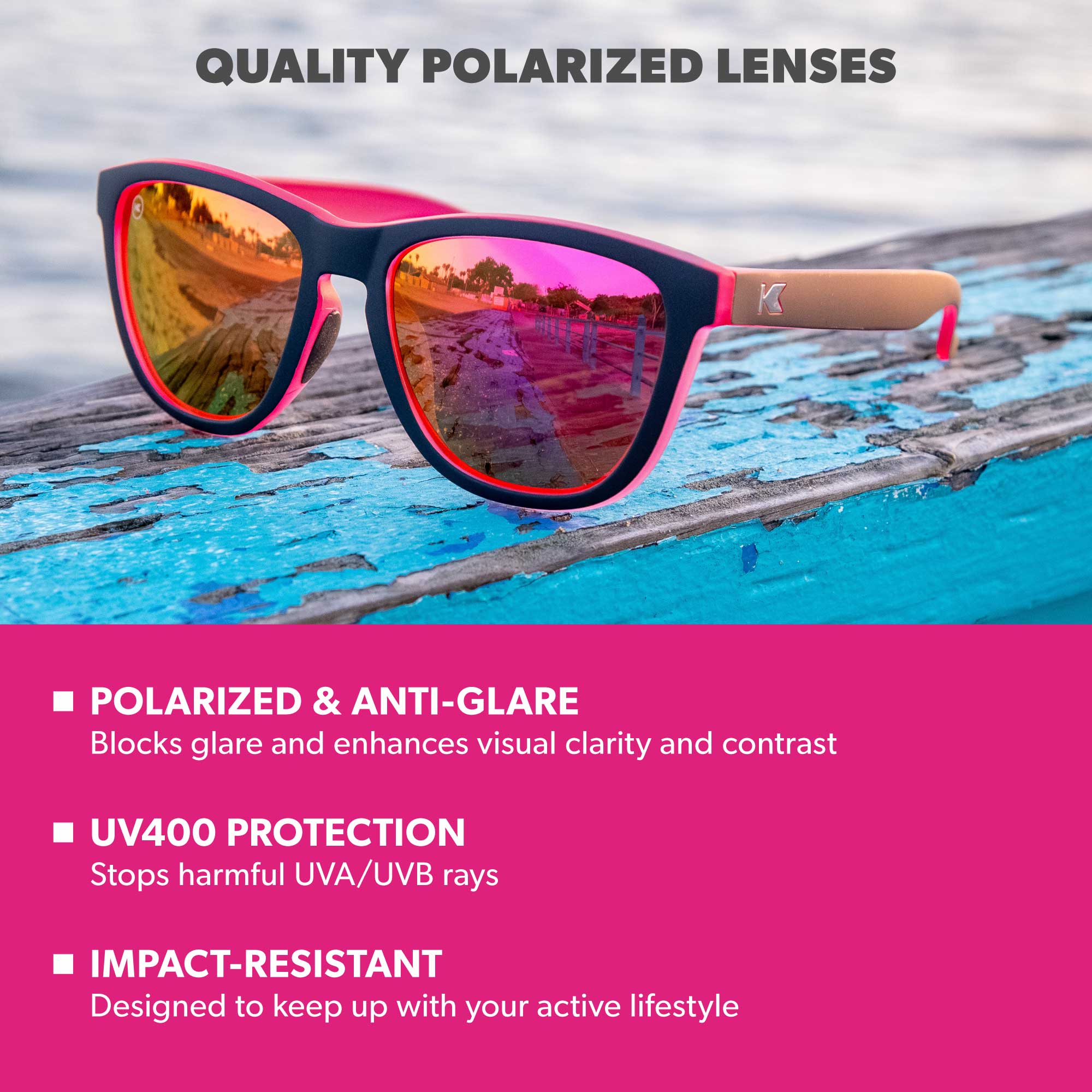 Heartbeat Premiums Sport Sunglasses, Lens Features