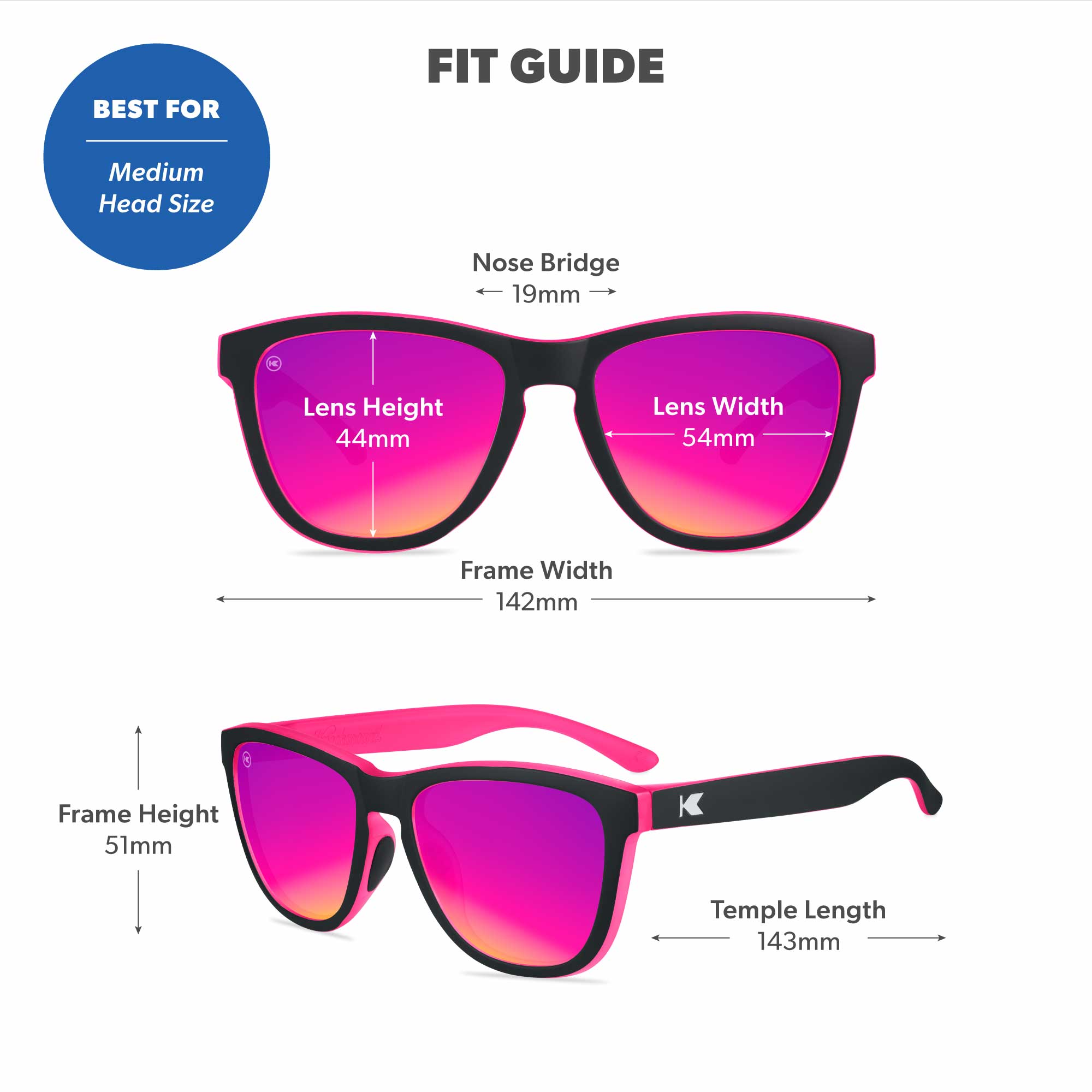 Heartbeat Premiums Sport Sunglasses, Fit Guide