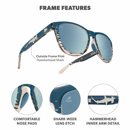 Knockaround x Shark Week Premiums Sport 2026 Sunglasses, Frame Features