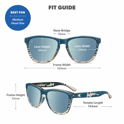 Knockaround x Shark Week Premiums Sport 2026 Sunglasses, Fit Guide