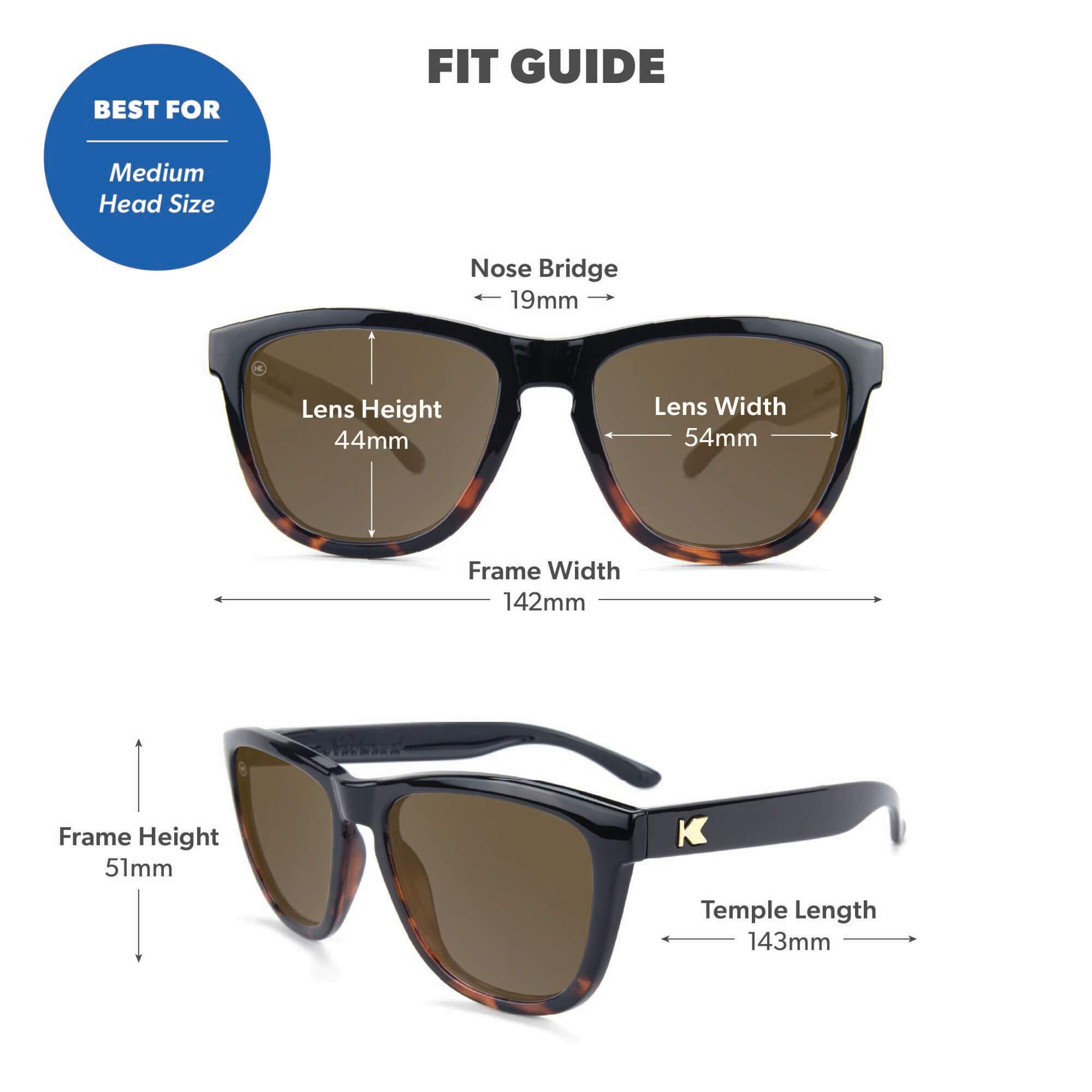 West End Premiums Sunglasses, Fit Guide
