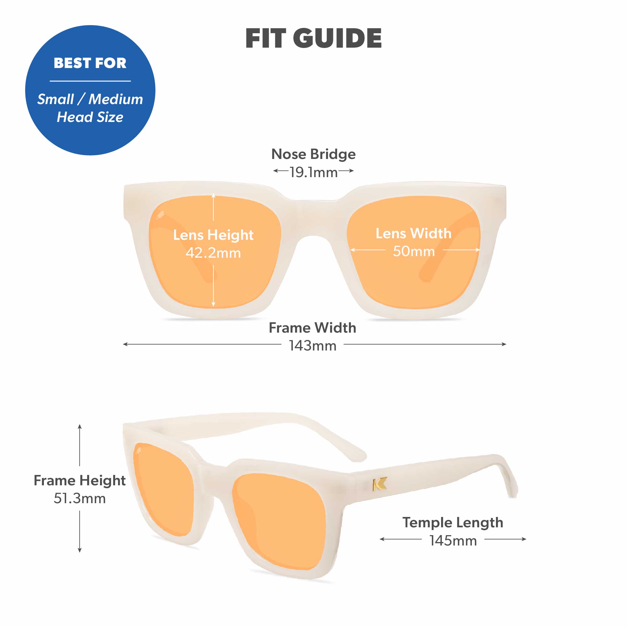 Orange Dreamsicle Songbirds Sunglasses, Fit Guide
