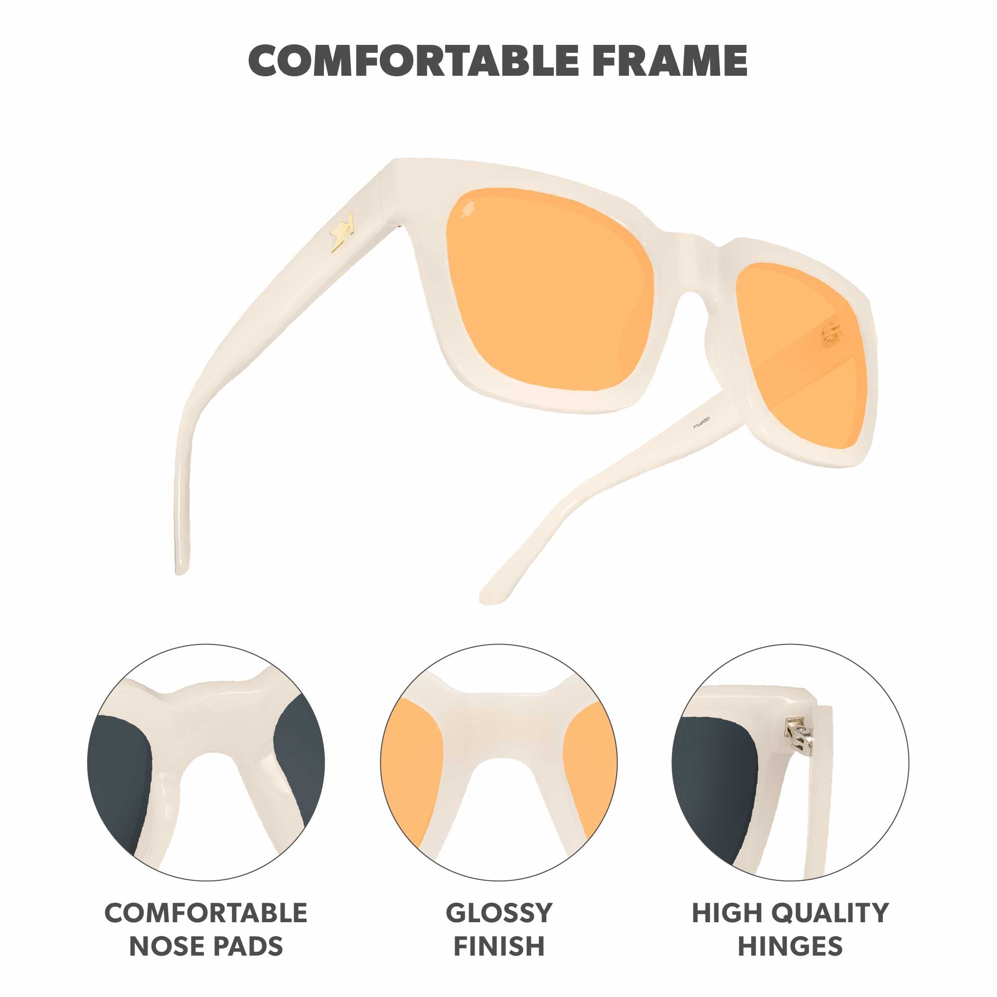 Orange Dreamsicle Songbirds Sunglasses, Frames Features