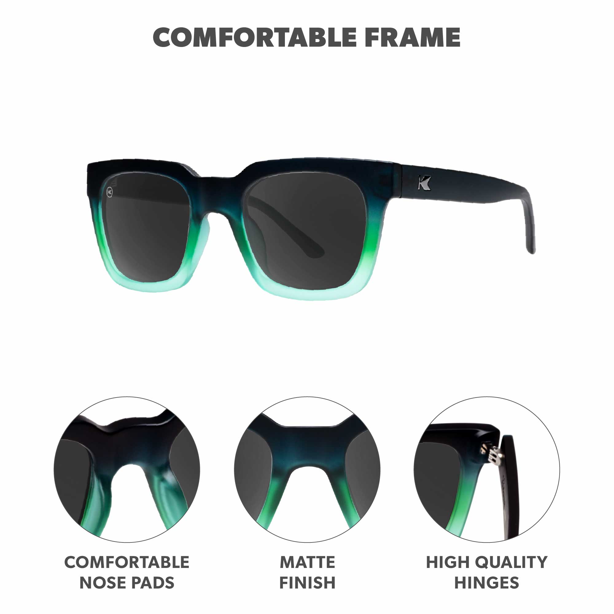 Rising Tide Songbirds Sunglasses, Frame Features