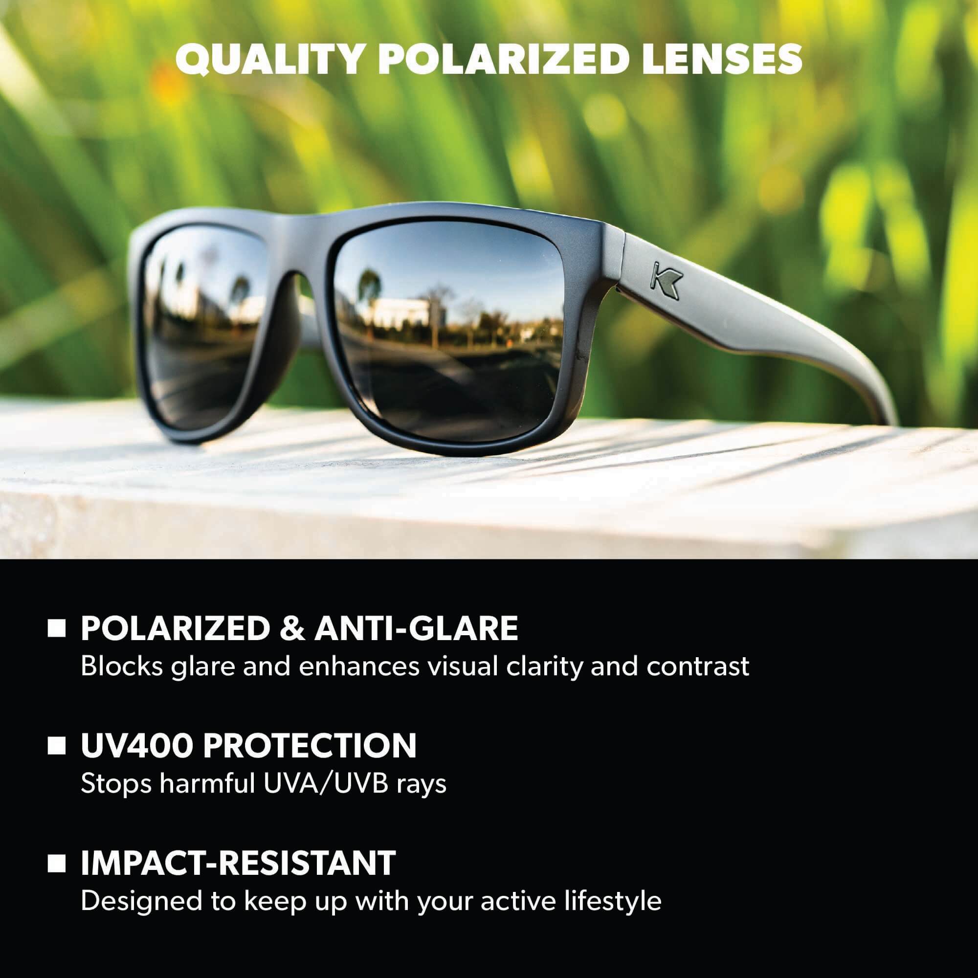 Black on Black Torrey Pines Sunglasses, Lens Features