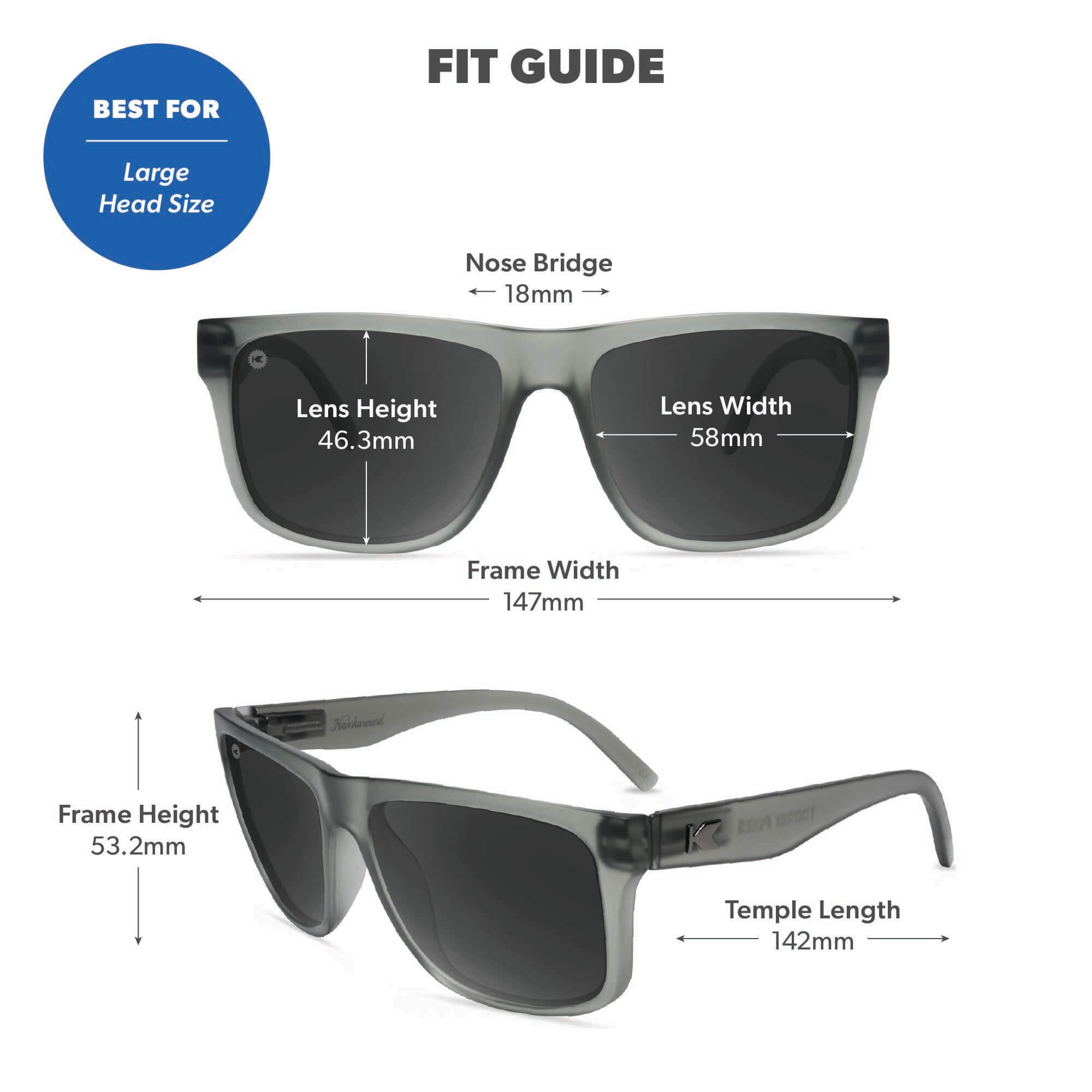 Shadow Catcher Torrey Pines Sunglasses, Fit Guide