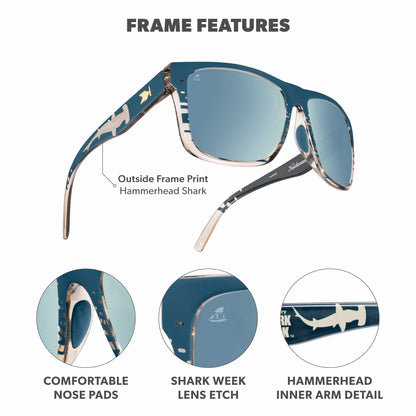 Knockaround x Shark Week Torrey Pines Sport 2026 Sunglasses, Frame Features