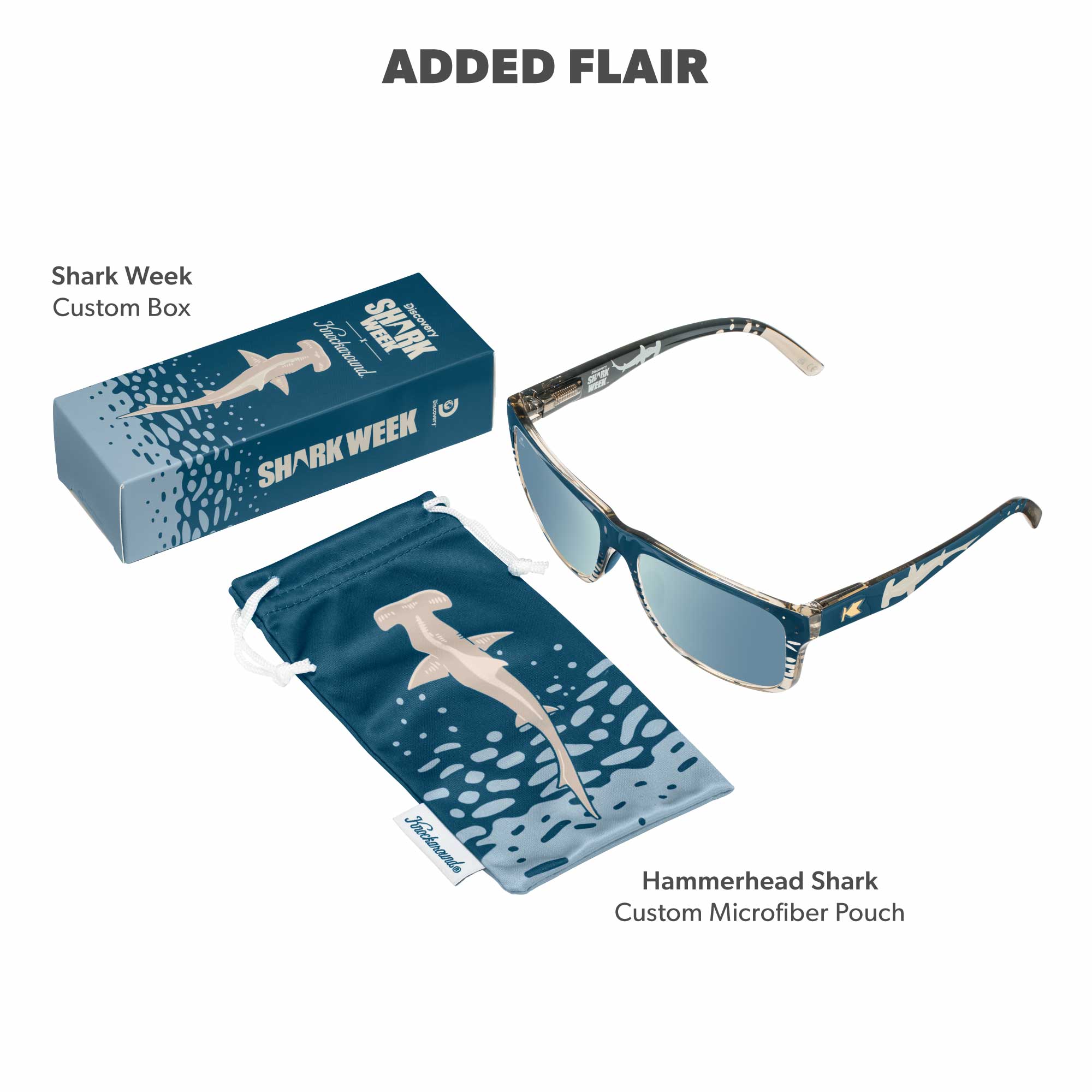 Knockaround x Shark Week Torrey Pines Sport 2026 Sunglasses, Pouch