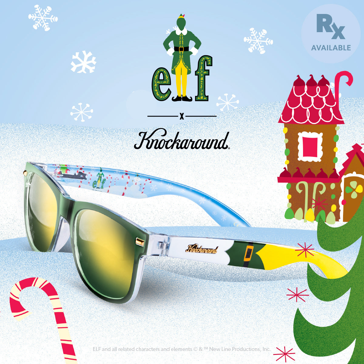 Knockaround x Elf Fort Knocks. ELF and all related characters and elements © & ™ New Line Productions, Inc. Rx Available