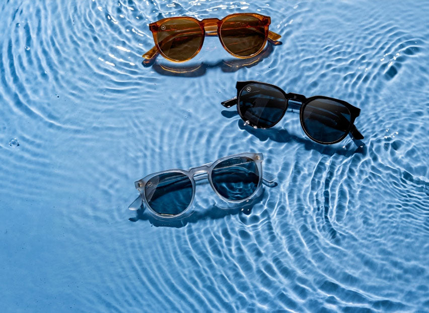 Tide Pools Knockaround Sunglasses. Photographed on water